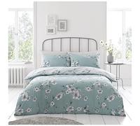 GC GAVENO CAVAILIA Floral Duck Egg Double Duvet, Ultra Soft Botanical Vintage Bedding Sets, Reversible Polycotton Bedset