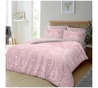 GC GAVENO CAVAILIA Floral Jacquard King Size Duvet Cover Sets with Matching Pillowcases, Luxury Blossom Print Breathable Damask Floral King Size Bedding Set, Pink