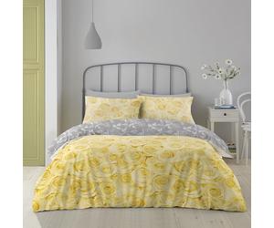 GC GAVENO CAVAILIA Flower Duvet Cover, Reversible Blossom Bedding Sets Polycotton Quilt Covers Double Bed Set, Ochre