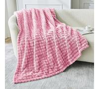 GC GAVENO CAVAILIA Fluffy Blanket Throws for Sofas and Beds | Soft Warm Sherpa Fleece Blanket Double, Cosy Plush Sofa Throw Blanket, Luxury Bed Throw for Living Room or Bedroom, (150x200 cm), Pink
