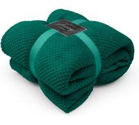 Gc Gaveno Cavailia Fluffy Pop Extra Large Throw 200X240Cm Dark Green Soft & Cosy King Size Blanket Waffle Throw