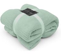 Gc Gaveno Cavailia Fluffy Pop Extra Large Throw 200X240Cm Duck Egg Soft & Cosy King Size Blanket Waffle Throw