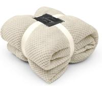 Gc Gaveno Cavailia Fluffy Pop Throw 150X200Cm Cream Lightweight Honeycomb Blanket For Bed Settee Throws For Sofas Couch Chair
