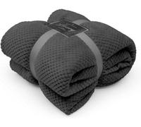 Gc Gaveno Cavailia Fluffy Pop Throw 150X200Cm Grey Lightweight Honeycomb Blanket For Bed Settee Throws For Sofas Couch Chair