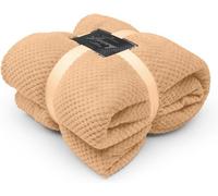Gc Gaveno Cavailia Fluffy Pop Throw 150X200Cm Peach Lightweight Honeycomb Blanket For Bed Settee Throws For Sofas Couch Chair