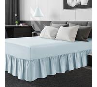 GC GAVENO CAVAILIA Frilled Valance Sheet King Size |Premium Polycotton Fabric | 180 Thread Count Frill Bedding Sheets, Sky Blue