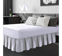 "GC GAVENO CAVAILIA Frilled Valance Sheet King Size |Premium Polycotton Fabric | 180 Thread Count Frill Bedding Sheets, White"