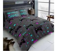 GC GAVENO CAVAILIA Gamer Bedding Sets King Size, Poly Cotton Duvet Cover Set (230x220 cm), Gaming Printed Soft Comforter Cover, Charcoal