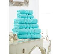 GC GAVENO CAVAILIA Gaveno Cavailia 100% Cotton Supreme Zero Twist 600 GSM Pack of 2-Aqua, Bath Towel x 2