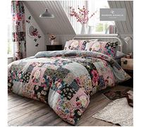 GC GAVENO CAVAILIA Gaveno Cavailia Floral Patchwork Cover Quilt Pillow Case, Reversible, Poly Cotton, Ellis Multi, Size Bedding, Polycotton, King Duvet Set