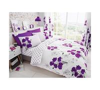 GC GAVENO CAVAILIA Gaveno Cavailia Luxurious Bed Set with Duvet Cover and Pillow Cases, Polyester-Cotton, Double, Linen, Poppy Aubergine