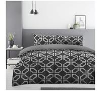 GC GAVENO CAVAILIA Geometric Chain Pattern Double Duvet Cover Set with Matching Pillowcases - Modern Printed Easy Care Comforter Bedding Set - Durable & Super Soft Breathable Lightweight Quilt Cover