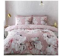 GC GAVENO CAVAILIA Geometric Duvet Cover Double, Polycotton Fabric Floral Bedding Quilt Covers With Pillowcases, Blush Pink