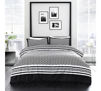 GC GAVENO CAVAILIA Geometric Duvet Cover Double, Reversible Bedding Sets, Warm & Cosy Printed Bed Covers, Black/White (684985)