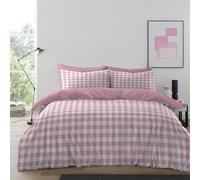 GC GAVENO CAVAILIA Gingham Check Duvet Cover King Size - Super Soft Microfiber Kingsize Duvet Cover Sets With Pillowcases - Tartan Check Bedding Set Reversible Plain Comforter Bed Cover - (230x220 Cm)