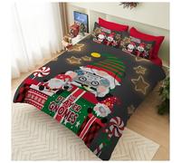 GC GAVENO CAVAILIA Gnomes Christmas Duvet Cover Set - Breathable Single Bed Duvet Set - Soft Xmas Bedding & Quilt Cover with Pillowcase - Comforter Cover Bed Set Single (135x200 cm) - Washable