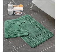 Gc Gaveno Cavailia Grecian Grace 2 Piece Bath Mat Set Sage Green Quick Dry Water Absorbent Bathroom Shower Mat & Pedestal Set