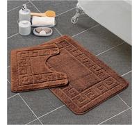 Gc Gaveno Cavailia Grecian Grace 2 Piece Bath Mat Set Terracotta Quick Dry Water Absorbent Bathroom Shower Mat & Pedestal Set