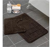 Gaveno Cavalia Super Absorbent 2 PIECE GREEK BATH SET Chocolate 75 x 50 x 2 cm