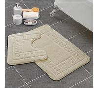 Gaveno Cavailia 2 Piece Greek Key Bath Mat Set Cream