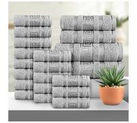 GC GAVENO CAVAILIA Greek 20 Piece Towel Bale Set | Includes 16 Face Towels, 2 Hand Towels & 2 Bath Towels | 100% Cotton Super Absorbent, Quick Dry, Luxury Hotel Collection Towel Set - Grey