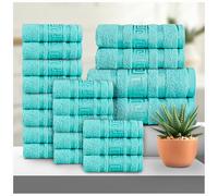 GC GAVENO CAVAILIA Greek 20 Piece Towel Bale Set | Includes 16 Face Towels, 2 Hand Towels & 2 Bath Towels | 100% Cotton Super Absorbent, Quick Dry, Luxury Hotel Collection Towel Set - Aqua