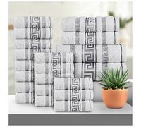 GC GAVENO CAVAILIA Greek 20 Piece Towel Bale Set | Includes 16 Face Towels, 2 Hand Towels & 2 Bath Towels | 100% Cotton Super Absorbent, Quick Dry, Luxury Hotel Collection Towel Set - White