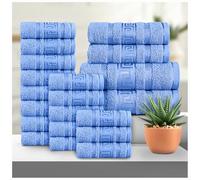 GC GAVENO CAVAILIA Greek 20 Piece Towel Bale Set | Includes 16 Face Towels, 2 Hand Towels & 2 Bath Towels | 100% Cotton Super Absorbent, Quick Dry, Luxury Hotel Collection Towel Set - Blue