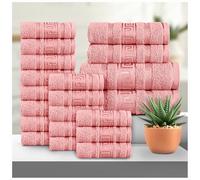 GC GAVENO CAVAILIA Greek 20 Piece Towel Bale Set | Includes 16 Face Towels, 2 Hand Towels & 2 Bath Towels | 100% Cotton Super Absorbent, Quick Dry, Luxury Hotel Collection Towel Set - Pink