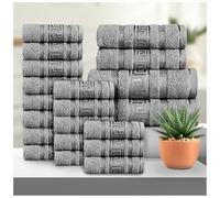 GC GAVENO CAVAILIA Greek 20 Piece Towel Bale Set | Includes 16 Face Towels, 2 Hand Towels & 2 Bath Towels | 100% Cotton Super Absorbent, Quick Dry, Luxury Hotel Collection Towel Set - Charcoal