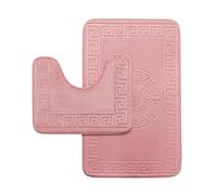 GC GAVENO CAVAILIA Gr ath Mats For Bathroom | Memory Foam Blush Pink Bath Mat Set 2 Piece Bathroom Mats Rug | Quick Dry & Water Absorbent BathMat Non Slip Toilet Pedestal Mat Sets