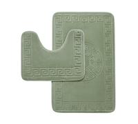 GC GAVENO CAVAILIA Gr ath Mats For Bathroom | Memory Foam Sage Green Bath Mat Set 2 Piece Bathroom Mats Rug | Quick Dry & Water Absorbent BathMat Non Slip Toilet Pedestal Mat Sets