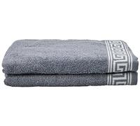 GC GAVENO CAVAILIA Greek Bath Sheet Towel Set - 2 Piece Egyptian Cotton Towels - Quick Dry Large Bath Towel - 500 GSM Towel For Bathroom - Charcoal - 80X140
