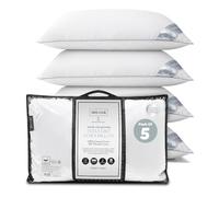 GC GAVENO CAVAILIA Hotel Collection Soft Pillow 5 Pack | Bounce-Back Neck Support Pillow With 100% Cotton Cover | Hypoallergenic Hotel Quality Pillows For Sleeping Back & Side Sleepers Pillow 74x48cm