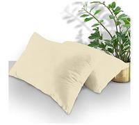 GC GAVENO CAVAILIA Housewife Pillowcases 2 Pack, Polycotton Standard Pillow Cases, Envelop Closure Plain Pillow Covers, Cream, 74X48cm