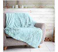 GC GAVENO CAVAILIA Hug Snug Blanket - Extra Fluffy 100% Polyester - Ultra Soft, Oversized 150x1200 cm - Warm, Lightweight & Cozy Throw for Home, Travel & All-Season Comfort - Duck Egg