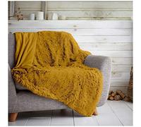 GC GAVENO CAVAILIA Hug Snug Blanket - Extra Fluffy 100% Polyester - Ultra Soft, Oversized 150x1200 cm - Warm, Lightweight & Cozy Throw for Home, Travel & All-Season Comfort - Ochre