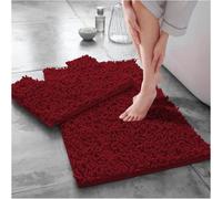 Gc Gaveno Cavailia Infinity Loop 2 Piece Bath Mat Set Deep Red Super Absorbent Non Slip Shower Mat