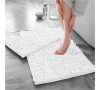 Gaveno Cavailia Super Absorbent 2 Piece Extra Large Loop Bath Set, Chenille, White, 60 x 110