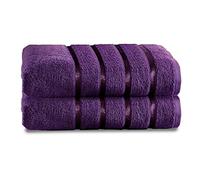 GC GAVENO CAVAILIA Jumbo Bath Sheets Extra Large, 450 GSM Egyptian Cotton Towels Aubergine, 2PK Quick Dry Towel,80x170 Cm,41163886
