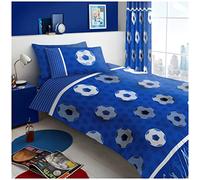 GC GAVENO CAVAILIA Kids Double Duvet Sets, Football Goal Comforter Quilt Covers With Matching Pillow Cases, Printed Reversible Football Pattern Bedding, Blue