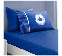 GC GAVENO CAVAILIA Kids Football Blue Bedding Single Fitted Bed Sheet Set