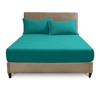 GC GAVENO CAVAILIA King Size Fitted Sheet | Deep 25cm Polycotton Bed Sheet | Breathable & Smooth Easy Care Bedding with Elastic Corners | Deep Teal Mattress Sheet - 150 x 200 cm