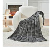 GC GAVENO CAVAILIA Large Fluffy Blanket Throws for Sofas and Beds | Soft Warm Sherpa Fleece Blanket King Size, Cosy Plush Sofa Throw Blanket, Bed Throw for Living Room or Bedroom,(200x240cm) Charcoal