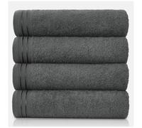GC GAVENO CAVAILIA Large Towels Bath Sheet - Highly Absorbent Egyptian Cotton Towel Set - 4 Pack Extra Soft Large Bath Towel Charcoal-Quick Dry Bath Sheets - 450 GSM Washable Towels, 75X135 Cm