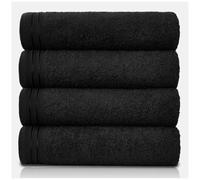 GC GAVENO CAVAILIA Large Towels Bath Sheet - Highly Absorbent Egyptian Cotton Towel Set - 4 Pack Extra Soft Large Bath Towel Black - Quick Dry Bath Sheets - 450 GSM Washable Towels, 75 X 135 Cm