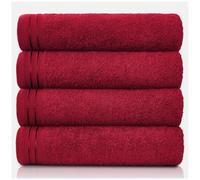 GC GAVENO CAVAILIA Large Towels Bath Sheet - Highly Absorbent Egyptian Cotton Towel Set - 4 Pack Extra Soft Large Bath Towel Red - Quick Dry Bath Sheets - 450 GSM Washable Towels, 75 x 135 cm