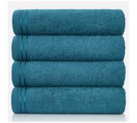 GC GAVENO CAVAILIA Large Towels Bath Sheet - Highly Absorbent Egyptian Cotton Towel Set - 4 Pack Extra Soft Large Bath Towel Teal - Quick Dry Bath Sheets - 450 GSM Washable Towels, 75 x 135 cm