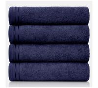 GC GAVENO CAVAILIA Large Towels Bath Sheet - Highly Absorbent Egyptian Cotton Towel Set - 4 Pack Extra Soft Large Bath Towel Navy - Quick Dry Bath Sheets - 450 GSM Washable Towels, 75X135 Cm