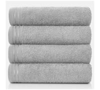 GC GAVENO CAVAILIA Large Towels Bath Sheet, Highly Absorbent Egyptian Cotton Towel Set, 4 Pack Extra Soft Large Bath Towel Silver, Quick Dry Bath Sheets, 450 GSM Washable Towels, 75X135 Cm